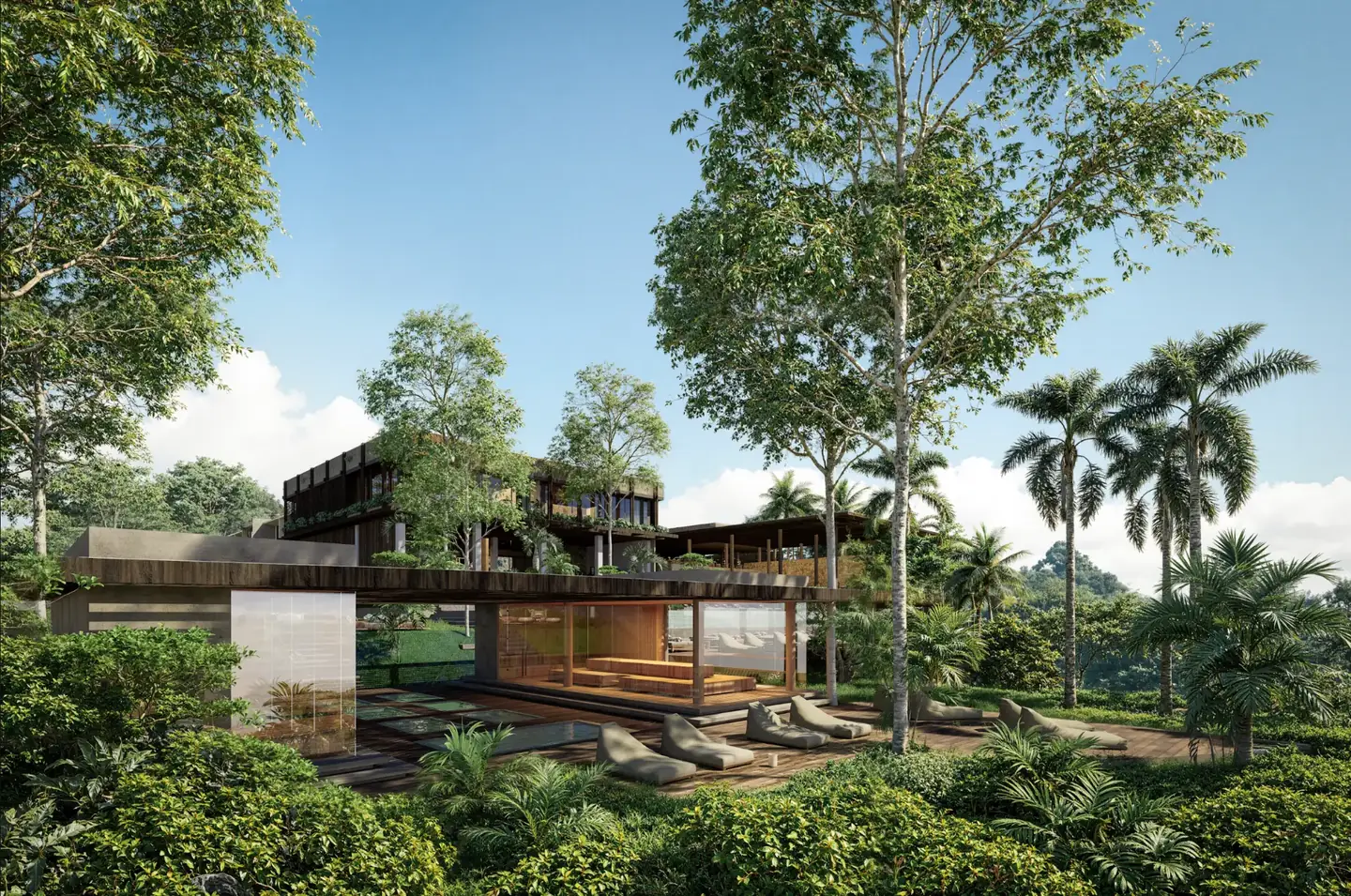 House of 22 residence pavilion with plunge pool set among tropical gardens